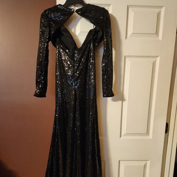 Custom | Dresses | Juniors Black Sequins Prom Dress | Poshmark Custom | Dresses | Juniors Black Sequins Prom Dress | Poshmark